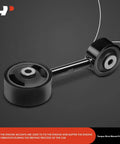 A-Premium 4-pc engine mount torque strut kit, black metal rod with rubber bushings, side view