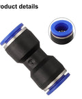 Awesome 50Pc Straight Push Connector Kit For 4-12mm Pneumatic Tubes Durable PU Fittings That Slip Right In For Fast Automation And Machine Tool Upgrades Without Any Screws Or Special Tools, black straight PU connector