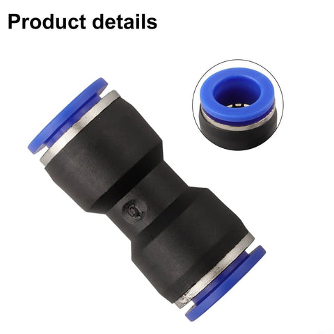 Awesome 50Pc Straight Push Connector Kit For 4-12mm Pneumatic Tubes Durable PU Fittings That Slip Right In For Fast Automation And Machine Tool Upgrades Without Any Screws Or Special Tools, black straight PU connector