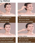24K Gold Pulse Facial Massager With Micro Vibration For Sensitive Skin, T Shape Electric Face Tool used on forehead, eyes, face and chin