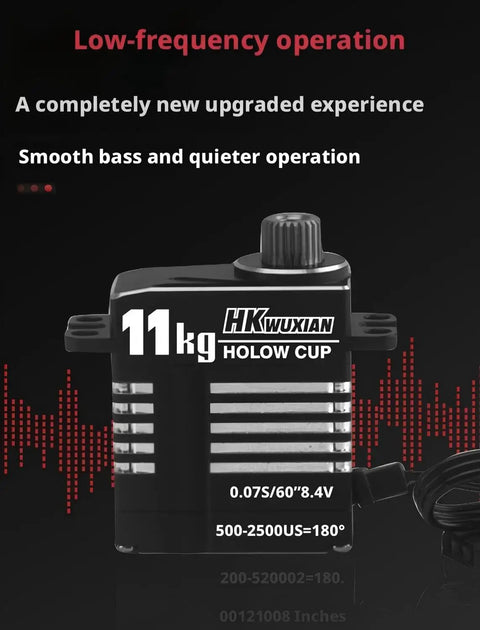 Premium 11Kg Digital Servo Motor Featuring A Blazing Fast Hollow Cup Coreless System And Knockout Full Metal Gears For RC Cars Planes Helicopters And Robots Built Tough Smooth Running Red Finish.