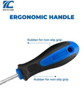 Ergonomic handle of Pro Grade Precision Hook And Pick Set For Automotive Work with rubber for non-slip grip.