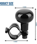 Classic Black Steering Knob Spinner showing dimensions of 3.15 inches width, 3.35 inches height, and 1.97 inches diameter.