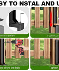 Easy installation steps for Top Notch Fence Post Repair Kit Built Tough As Nails For 33 Inch High Strength Steel.