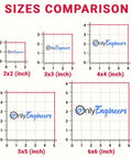 Size comparison chart for Engineers Sticker Pack 3 Pcs For Laptop Water Bottle Car Helmet Skateboard Guitar And More Geeky Tech Humor Improvise Theme A Perfect Mechanical Engineer Gift For Nerds Makers And Tech Geeks.