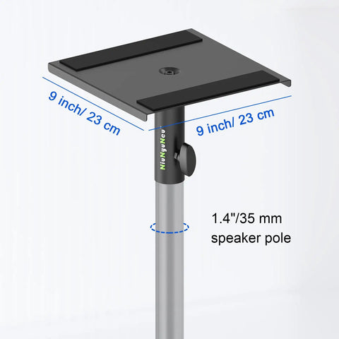 Universal 9 By 9 Inch Speaker Monitor Stand Plate For 35mm Poles Removable Top Plate With 40mm Mount Hole And Non Slip EVA Pads