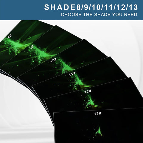 5 Pack Beefy Hardened Welding Glass Lens Shade 13 Filter Plates Rock Solid Black Shield Replacements For MIG TIG Stick Welders Pro Eye Protection Scratch Proof Arc Guards 2 By 4 25 Inches - Various shade options displayed.