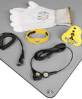 30x24 Inch ESD Rubber Mat With Grounding Kit For PC Building And Electronics Repair Anti Static Table Pad Solder Work Wrist Strap Cord Gloves Included Grey