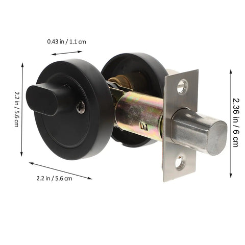 Black Zinc Alloy Deadbolt Lock Single Cylinder For Bedroom Doors With Keys Heavy Duty Entry Hardware side view with dimensions