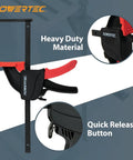 Badass 110 Inch Track Saw Guide Rail Extension Kit With Two 55 Inch Aluminum Extrusion Rails Dual Quick Release Mounting Clamps and Seamless Track Connectors Tailored For Makita Or Festool Shop Rats showing heavy duty clamp design.