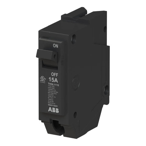 Straight Shooter 15 Amp Single Pole Circuit Breaker 120 240 Volt 10 Kaic Rated Thermal Magnetic Plug On Load Center Protector side view
