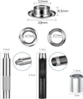 Diagram of Half Inch Grommet Tool Kit With 100 Grommet Eyelets And Punch Silver Metal Grommets For Fabric Leather And Canvas DIY Projects