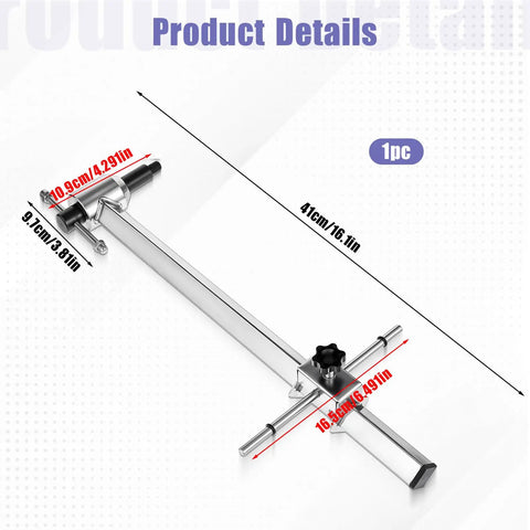 Derailleur Hanger Alignment Gauge Tool For 20 To 29 Inch Bikes Stainless Steel with measurement details