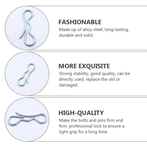 Durable Alloy Steel Cotter Pins Locking Split Fasteners For Heavy Duty Industrial And Mechanical Use With Tight Grip Sturdy Silver Metal Clips