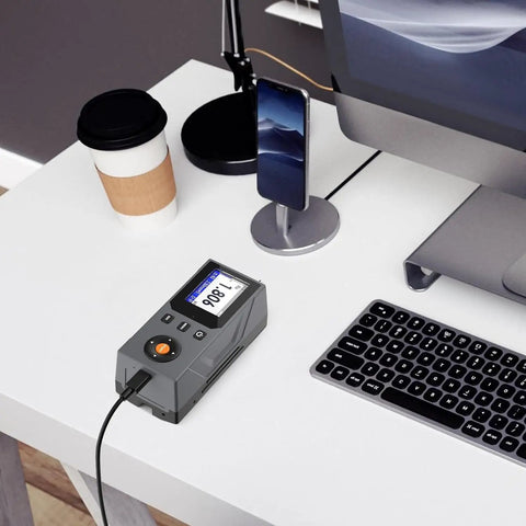 Pro Grade Surface Roughness Tester With 5 Micron Diamond Stylus, High Precision Digital Profilometer For Engineering And Lab Use, Multi Parameter Surface Finish Meter Measuring Ra Rz Rq Rt Rp Rv Rsk Rku And More on desk