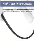 High Tech TR90 Material showing durable black flexible temple for Killer TR90 Replacement Temples For Thick And Slim Frames.