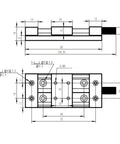 Built Tough Aluminum X Axis Sliding Table With Precision Manual Knobs For Micro Adjustments And Smooth As Silk Fine Tuning on detailed engineering drawing.