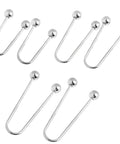 Two Pack Metal Spiral Fasteners Double Head Brooch Clips in silver, U-shaped, 1.9in to 2.7in for securing clothing and shawls.