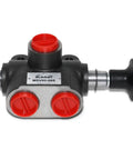 Heavy Duty Manual Hydraulic Selector Valve Three Way Two Position With 21 GPM Flow Cast Iron Construction Open Crossover