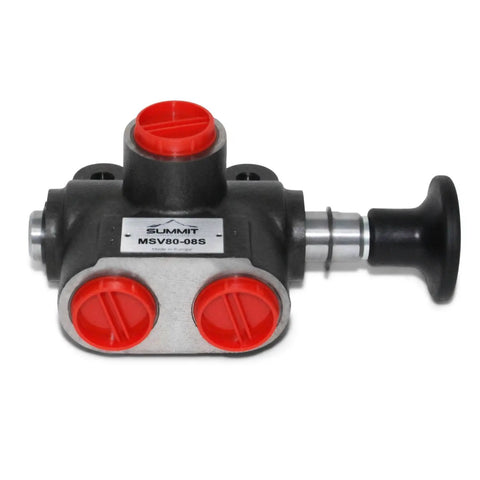 Heavy Duty Manual Hydraulic Selector Valve Three Way Two Position With 21 GPM Flow Cast Iron Construction Open Crossover
