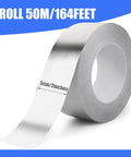 Aluminum Tape 2 Inch By 164 Feet Silver 3.9 Mil Heavy Duty Tape With Heat And UV Resistance For HVAC And Ductwork Sealing And Insulation High Gloss Foil, 1 roll