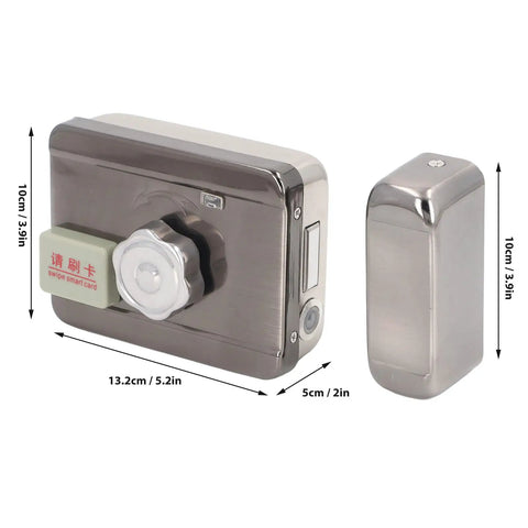 Slick Electronic Deadbolt Lock With Keyless Entry And Hella Secure Dual Remote Control For Front Door Upgrade side view with swipe card feature.