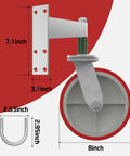 8 Inch Gate Wheel Heavy Duty Fence Gate Caster Up To 800 Lb Capacity 360 Degree Rotation Spring Loaded with dimensions
