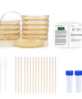 Science Kit For Kids With Ready To Use Bacteria Petri Dishes LB Agar And Cotton Swabs Safe STEM Project For Science Fair Totally Kid Friendly For Ages 6 7 8 9 10 Great Gift For Boys And Girls, includes Petri dishes, swabs, and instructions.
