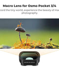 10X Macro Lens for DJI Osmo Pocket 4 By 3 With Magnetic Mount Close Up Filter Dope HD Macro Photography on mushroom scene