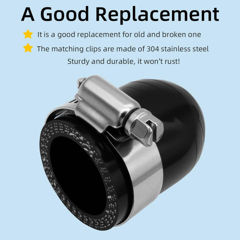 Heavy Duty Silicone Coolant Cap Kit With Clamp For Vacuum Heater Port shown up close with stainless steel clamp