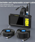 1080P HD Endoscope With Light 4.3 Inch IPS Display shown with cables for replacement use, detachable and replaceable screen cable.
