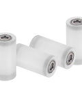 4 Pack Plastic Roller Wheels With Bearings 6mm ID 20mm OD 40mm Length Guiding Belt Idler White For Small Conveyors
