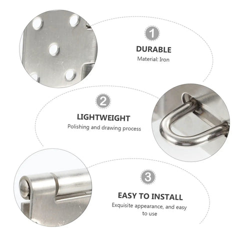 Premium 90 Degree Padlock Hasp And Staple Set Stainless Steel Right Angle Gate Lock details showing durable materials and easy installation.
