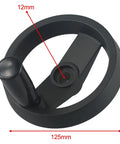 Heavy Duty Foldable Spoke Handwheel Aluminum Alloy With Revolving Handle For Milling Machine Lathe Grinder Black 12mm Bore 125mm OD