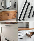 Matte Black Stainless Steel Cabinet Pulls 5 Inch Hole Centers 128mm Square Drawer Handles 10 Pack 140mm Total Length 12mm Width 35mm Height Perfect Kitchen Cupboard And Door Cabinet Hardware on different cabinet styles.