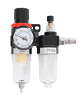 50 To 1 Ratio Air Operated Grease Pump with high pressure oil injector and clear water separator, dual gauge setup