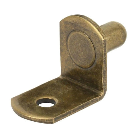Bronze Brass Plated Steel L Shelf Support Pegs 6mm L Shaped Cabinet Bracket Style For Heavy Duty Shelves And Glass Protection 160 Pieces