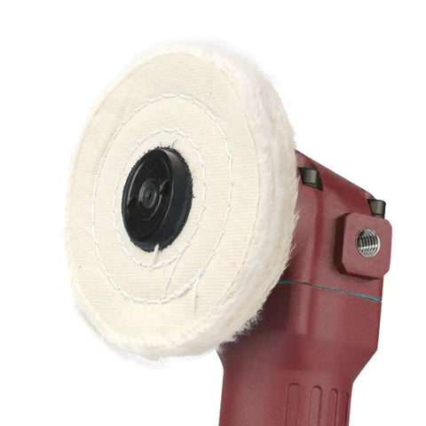 Ultimate Cotton Polishing Wheel For Fast Buffing And Mirror Shining On Metal Wood And Plastic mounted on angle grinder.