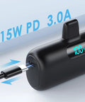 Nifty 5000mAh PD Fast Charging Power Bank For iPhone 14 And 13 Series showing charging port and digital display.