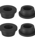 Four Pack Black Rubber Grommets With One Inch Drill Opening And Five Eighths Inner Bore To Plug Wall Holes And Secure Vinyl Tubing.