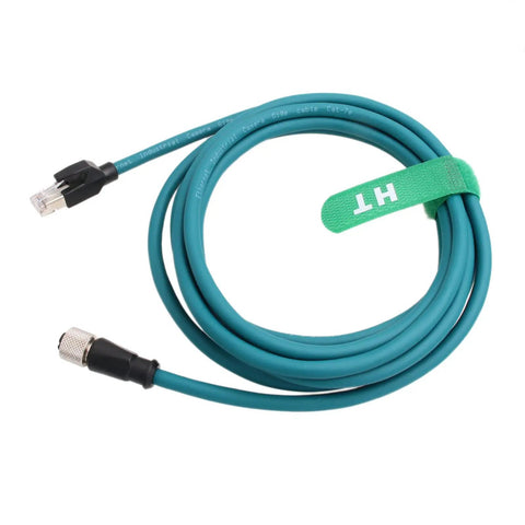 M12 A Coding 8 Pin Female To RJ45 Cat7e Patch Cable 2 Meter For Industrial Automation with waterproof rugged connectors