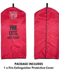 Heavy Duty PVC Fire Extinguisher Cover One Piece 18 Inch By 26 Inch With Secure Hook And Loop Closure Bright Red With Black Trim