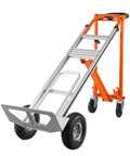3 In 1 Convertible Hand Truck Aluminum Utility Dolly Cart With 880 Lb Capacity in hand truck mode with rubber wheels
