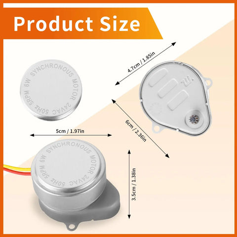 Zone Valve Motor Replacement 802360JA dimensions for Honeywell V8043 V8044, stainless steel, 5/6 RPM, 24V 50 60Hz 5W