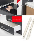 Beefy Drawer Slides Kit 1 Pair Metal Runners With 50kg Load, Two-Section Full Extension For Kitchen Cabinets, Dresser, Bathroom And Keyboard Storage, Anti Rust Wear Resistant White Finish installed on drawer cabinet