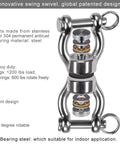 Beefy Bearing Swing Swivel For Rigging And Hanging 360 Degree Rotation Accessory Heavy Duty Industrial Gear For Static And Dynamic Ropes Upgraded Hanging Solution, stainless steel swivel bearing
