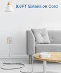 Room setup with 2 Prong To 3 Prong Outlet Adapter With A 6.6 Ft Braided Extension Cord connected to sofa and table.
