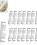 Door Hinge Shims 0.035 Inches, 15 Pack Laser Cut Stainless Steel Kit With Brushed Silver Finish, corrosion resistant.