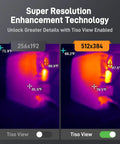 Comparison of thermal images by Pro Grade Thermal Imaging Camera With Visual Camera TTM260 in 256x192 and 512x384 resolutions