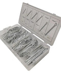555 Piece R Clip Spring Indexing Pin Kit With Cotter Pins For Industrial Assembly Line And Field Service Ops, Electroplated steel case